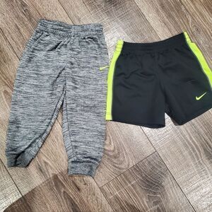 Boys Nike Sweatpants & Shorts Set Size 18 Months Gray Joggers & Black Shorts